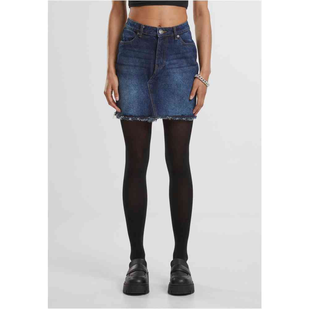 Urban Classics - Heavy Denim new dark blue washed Korte rok - Blauw